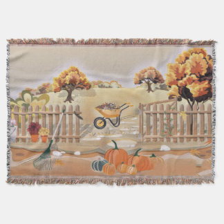 Vintage Fall Kürbis Herbstfarben Aquarell Thro Decke