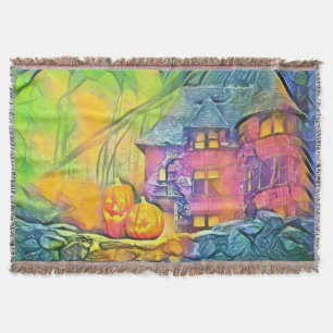Vintage Fall Kürbis Herbstfarben Aquarell Thro Decke
