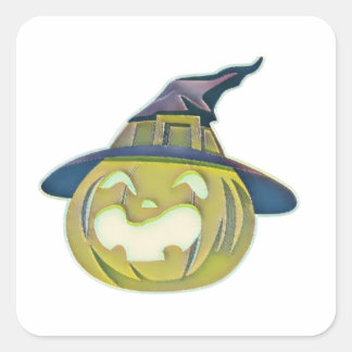 Vintage Fall Kürbis Herbstfarben Aquarellplatz Quadratischer Aufkleber