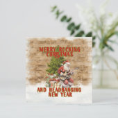 Vintage Faltkarte Santa Rocker Square (Stehend Vorderseite)