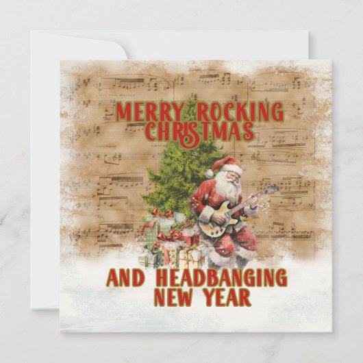 Vintage Faltkarte Santa Rocker Square (Vorderseite)