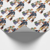 Vintage Familie Geschenkpapier (Ecke)