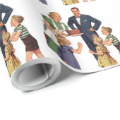 Vintage Familie Geschenkpapier (Rolleneckpunkt)