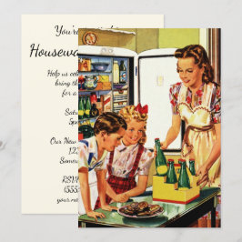 Vintage Familie im Party Küchenherstellung Einladung
