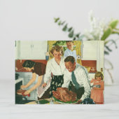 Vintage Familie Koch Erntedank Abendessen Einladun Einladung (Stehend Vorderseite)