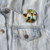 Vintage Familie Kochen Erntedank Abendessen Küche Button (Beispiel)