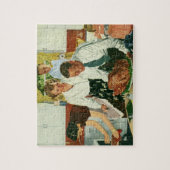 Vintage Familie Kochen Erntedank Abendessen Küche Puzzle (Vertikal)