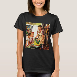 Vintage Familie, Mama mit Kindern, Snacks in der K T-Shirt