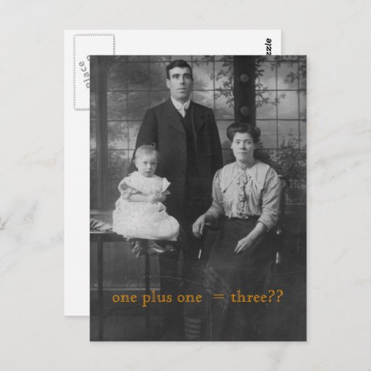 Vintage Familie Postkarte (Vorne/Hinten)