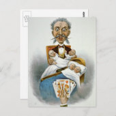 Vintage Familie, Vater mit Vierbeiner Postkarte (Vorne/Hinten)