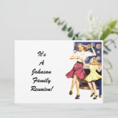 Vintage Familie Wiedersehen Happy Mama Kindereinla Einladung (Stehend Vorderseite)