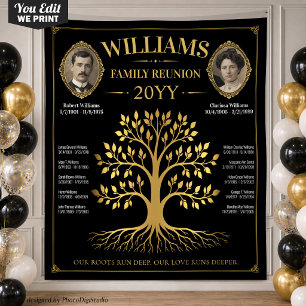 Vintage Familien-Stammbaum-Banner, Benutzerdefinie Wandteppich