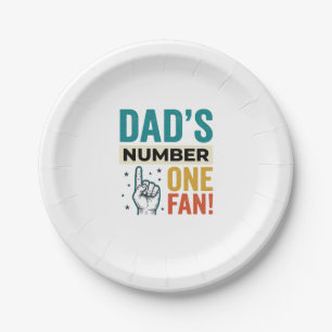 Vintage-Familiendesign: Papas größter Fan_1 Pappteller