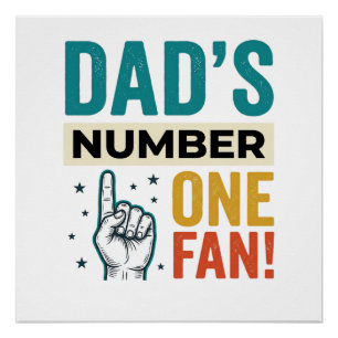 Vintage-Familiendesign: Papas größter Fan_1 Poster