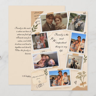 Vintage-Familienfoto-Collage-Dankeskarten Dankeskarte