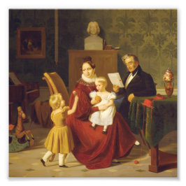 Vintage-Familienporträt aus dem 19. Jahrhundert im Fotodruck