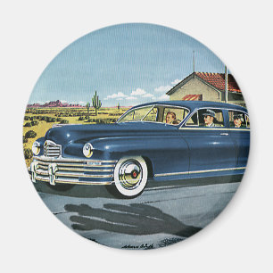 Vintage Familienreise, Tankstelle der letzten Chan Magnet