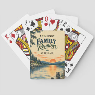 Vintage Familientreffen am See Spielkarten