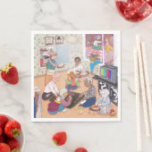 Vintage Family Art Napkin Serviette (Beispiel)