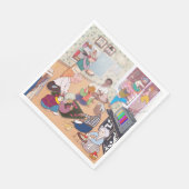 Vintage Family Art Napkin Serviette (Ecke)