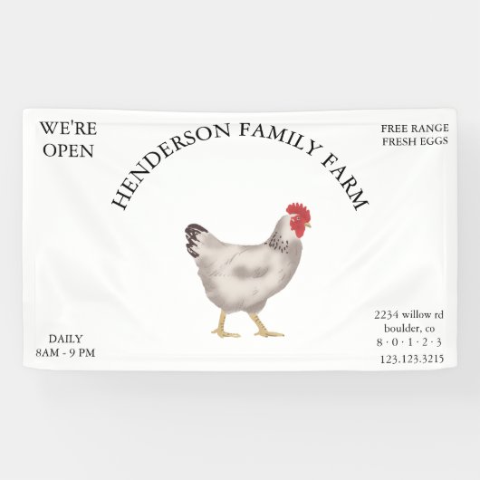 vintage Family Chicken Farm Business Banner (Horizontal)