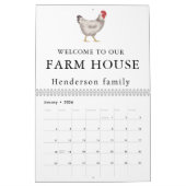 vintage Family Chicken Farm Business Kalender (Jan 2026)