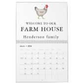 vintage Family Chicken Farm Business Kalender (Mär 2026)