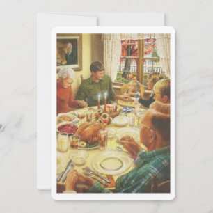 Vintage Family Feast Thanksgiving-Urlaubskarte Feiertagskarte