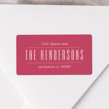 Vintage Family Name Red Address