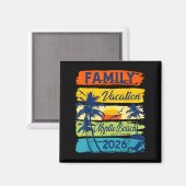 Vintage Family Vacation Myrtle-beach 2026 Matching Magnet (Vorderseite/Rückseite)