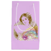 Vintage Fan Lady Small Matte Geschenktasche Kleine Geschenktüte (Vorderseite)