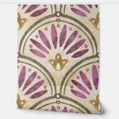 Vintage Fan Palm Watercolor Pattern Tapete (Abrollen)