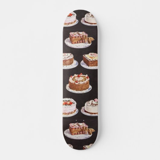 Vintage Fancy Cakes Baker Sweets Cooking Birthday Skateboard (Vorne)