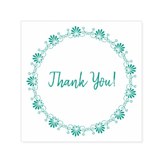 Vintage Fancy Flourish-Rand Danke Permastempel (Design)