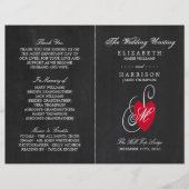 Vintage Fancy Heart - Kreidetafel Hochzeitsprogram (Vorderseite)
