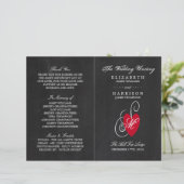 Vintage Fancy Heart - Kreidetafel Hochzeitsprogram (Stehend Vorderseite)