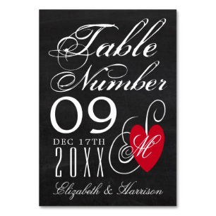Vintage Fancy Heart - Schiefertafel-Hochzeit Tischnummer