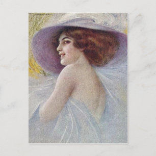 Vintage Fancy Mode Dame (23) Postkarte