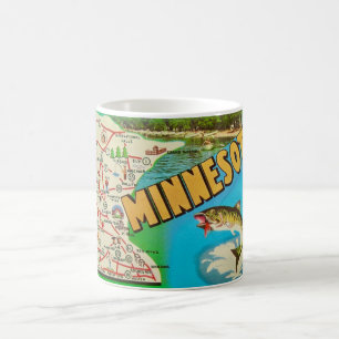 Vintage Fangkarte von Minnesota Kaffeetasse