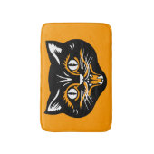 Vintage Fangzähne für Schwarze Katze im klassische Badematte (Vorderseite Vertikal)