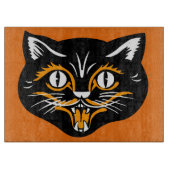 Vintage Fangzähne für Schwarze Katze im klassische Schneidebrett (Vorderseite)