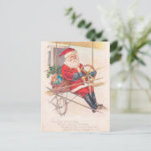 Vintage Fantasie der Santa Airship Feiertagspostkarte (Stehend Vorderseite)