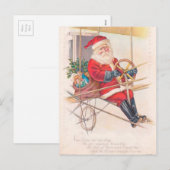 Vintage Fantasie der Santa Airship Feiertagspostkarte (Vorne/Hinten)