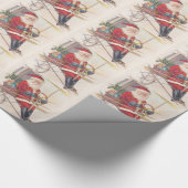 Vintage Fantasie der Santa Airship Geschenkpapier (Ecke)