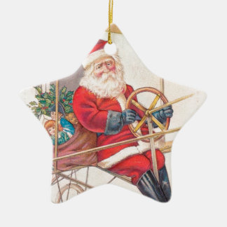 Vintage Fantasie der Santa Airship Keramik Ornament