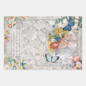 Vintage Fantasie Ephemera Decoupage Geschenkpapier Set (Vorderseite 3)