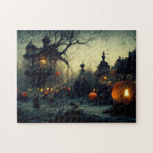 Vintage-Fantasie Gruselige Halloween-Nacht  Puzzle