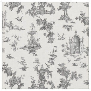 Vintage fantastische Brunnnen und Bäume Toile-B & Stoff
