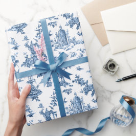 Vintage Fantastische Springbrunnen und Bäume toilb Geschenkpapier
