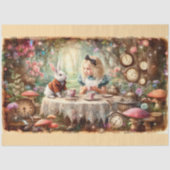 Vintage Fantasy Alice Teeparty Decoupage Seidenpapier (Vorderseite)